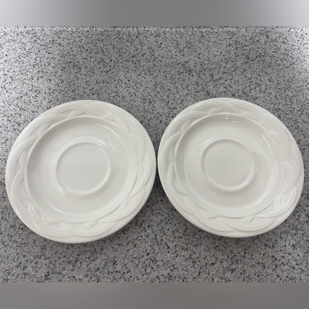 Pfaltzgraff Acadia Pattern White Cup and Saucer Sets - Picture 4 of 16